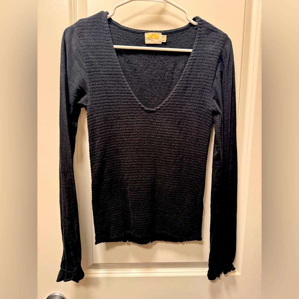 Nation LTD Black Long Sleeve Blouse
